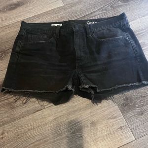 Black denim shorts, perfect for summer! From gap, size 27.